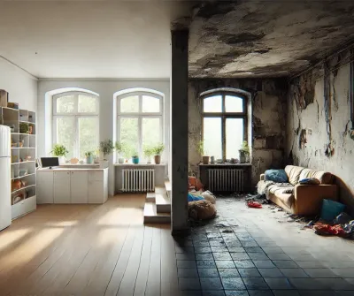Logement inoccupé vs logement rénové et habité Logement inoccupé vs logement rénové et habité