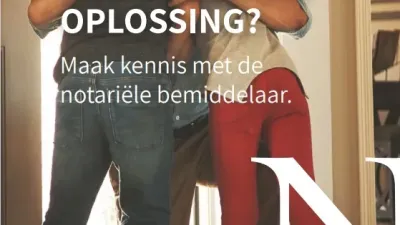 cover van de brochure bemiddeling met vader en twee zonen