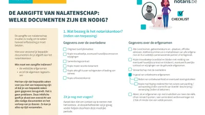 checklist aangifte van nalatenschap 