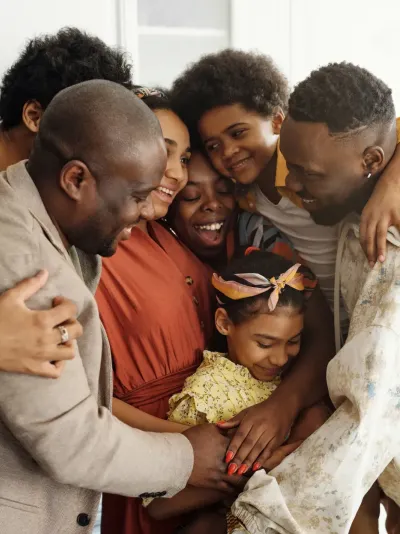 Een familie groepsknuffel Een familie groepsknuffel