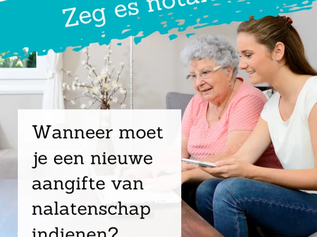 een nieuwe aangifte van nalatenschap indienen